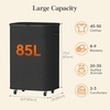 image:imageLifewit 85L Plastic Laundry Basket with Lid Large Clothes Hamper with Wheels and Removable Bag Tall Collapsible Rolling Storage Bin for Dorm Bedroom Bathroom BeigeBlack