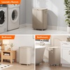 image:imageLifewit 85L Plastic Laundry Basket with Lid Large Clothes Hamper with Wheels and Removable Bag Tall Collapsible Rolling Storage Bin for Dorm Bedroom Bathroom BeigeBeige