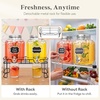 image:imageLifewit 1 Gallon Glass Drink Dispenser for Parties Beverage Container with Stand for JuiceTeaSoda amp Lemonade Water Pitcher with Leakproof Spigot for Mimosa Bar Birthday Wedding Hosting 2 Pcs16 Gallon