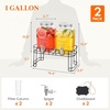 image:imageLifewit 1 Gallon Glass Drink Dispenser for Parties Beverage Container with Stand for JuiceTeaSoda amp Lemonade Water Pitcher with Leakproof Spigot for Mimosa Bar Birthday Wedding Hosting 2 Pcs1 Gallon