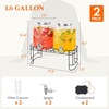 image:imageLifewit 1 Gallon Glass Drink Dispenser for Parties Beverage Container with Stand for JuiceTeaSoda amp Lemonade Water Pitcher with Leakproof Spigot for Mimosa Bar Birthday Wedding Hosting 2 Pcs16 Gallon