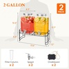 image:imageLifewit 1 Gallon Glass Drink Dispenser for Parties Beverage Container with Stand for JuiceTeaSoda amp Lemonade Water Pitcher with Leakproof Spigot for Mimosa Bar Birthday Wedding Hosting 2 Pcs2 Gallon