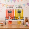 image:imageLifewit 1 Gallon Glass Drink Dispenser for Parties Beverage Container with Stand for JuiceTeaSoda amp Lemonade Water Pitcher with Leakproof Spigot for Mimosa Bar Birthday Wedding Hosting 2 Pcs2 Gallon