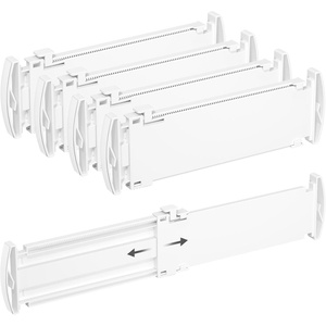 image:imageLifewit 32 Tall 4 Pack Drawer Dividers 26542cm102165 Expandable Drawer Divider for Clothes Adjustable Dresser Drawer Organizers Drawers Separators for DresserBathroomKitchen White