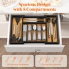 image:imageLifewit Silverware Drawer Organizer Expandable Utensil Tray for Kitchen Flatware and Cutlery Holder Wood Adjustable Storage for Spoons Forks Knives 102181 x 167 NaturalNatural  Black