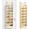 image:imageLifewit 6 Tier Over the Door Shoe Organizer with 11 Large Deep Pockets Fabric Hanging Shoes Shelf for Closet Dorm Storage Fit Up to 12 Pair Shoe Rack Holder for Sneakers Boots GrayBeige