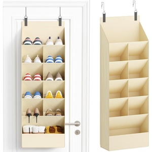 image:imageLifewit 6 Tier Over the Door Shoe Organizer with 11 Large Deep Pockets Fabric Hanging Shoes Shelf for Closet Dorm Storage Fit Up to 12 Pair Shoe Rack Holder for Sneakers Boots GrayBeige