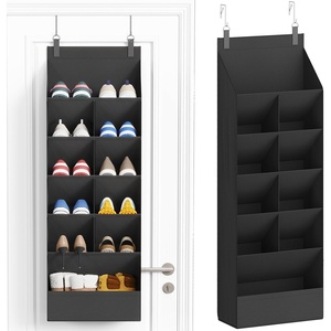 image:imageLifewit 6 Tier Over the Door Shoe Organizer with 11 Large Deep Pockets Fabric Hanging Shoes Shelf for Closet Dorm Storage Fit Up to 12 Pair Shoe Rack Holder for Sneakers Boots GrayBlack