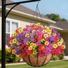 image:imageLifewit 12 Bundles Artificial Hanging Flowers Baskets for Outdoor Decor4 Mix Colorfuchsia Purple Yellow Red