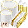 image:imageLifewit 350PCS Pink Plastic PreWrapped Tableware Sets for 50 GuestsGold