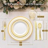 image:imageLifewit 350PCS Pink Plastic PreWrapped Tableware Sets for 50 GuestsGold