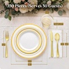 image:imageLifewit 350PCS Pink Plastic PreWrapped Tableware Sets for 50 GuestsGold