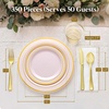 image:imageLifewit 350PCS Pink Plastic PreWrapped Tableware Sets for 50 GuestsPink