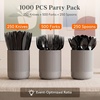 image:imageLifewit Black Plastic Silverware Disposable Heavy Duty flatware SetBlack
