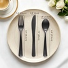 image:imageLifewit Black Plastic Silverware Disposable Heavy Duty flatware SetBlack
