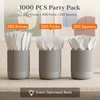image:imageLifewit Black Plastic Silverware Disposable Heavy Duty flatware SetWhite