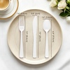 image:imageLifewit Black Plastic Silverware Disposable Heavy Duty flatware SetWhite