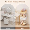 image:imageLifewit Floor Makeup Organizer Storage Cart with Drawers and Wheels Skincare Cosmetics Organizers with Removable Top Tray Vanity Organizer for Nail Polish Perfume Makeup Brush Ideal Gift White
