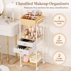 image:imageLifewit Floor Makeup Organizer Storage Cart with Drawers and Wheels Skincare Cosmetics Organizers with Removable Top Tray Vanity Organizer for Nail Polish Perfume Makeup Brush Ideal Gift White