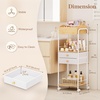 image:imageLifewit Floor Makeup Organizer Storage Cart with Drawers and Wheels Skincare Cosmetics Organizers with Removable Top Tray Vanity Organizer for Nail Polish Perfume Makeup Brush Ideal Gift White