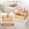 image:imageLifewit Floor Makeup Organizer Storage Cart with Drawers and Wheels Skincare Cosmetics Organizers with Removable Top Tray Vanity Organizer for Nail Polish Perfume Makeup Brush Ideal Gift White