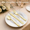 image:imageLifewit Gold Plastic Silverware Disposable Heavy Duty flatware SetGold