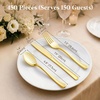 image:imageLifewit Gold Plastic Silverware Disposable Heavy Duty flatware SetGold