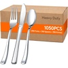 image:imageLifewit Gold Plastic Silverware Disposable Heavy Duty flatware SetSilver