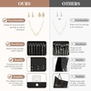 image:imageLifewit Hanging Jewelry Organizer Storage Roll Felt Stud Earring Display Holder with Sticky Hooks 672 Earrings Holes 3 Metal Hooks for 36 Necklaces Jewelry Hanger on Door or Wall 1 Pack Black