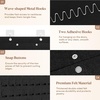 image:imageLifewit Hanging Jewelry Organizer Storage Roll Felt Stud Earring Display Holder with Sticky Hooks 672 Earrings Holes 3 Metal Hooks for 36 Necklaces Jewelry Hanger on Door or Wall 1 Pack Black