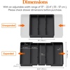 image:imageLifewit Utensil Organizer for Kitchen Drawers Expandable Utensil TrayBlack