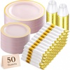 image:imageLifewit 350PCS Pink Plastic PreWrapped Tableware Sets for 50 GuestsPink