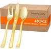 image:imageLifewit Gold Plastic Silverware Disposable Heavy Duty flatware SetGold