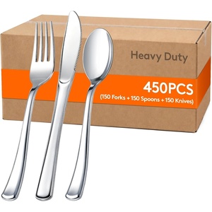image:imageLifewit Gold Plastic Silverware Disposable Heavy Duty flatware SetSilver